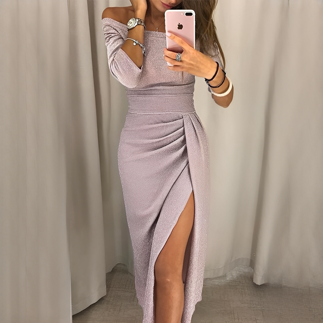 Cristy - Elegantes Damenkleid ohne Schultern