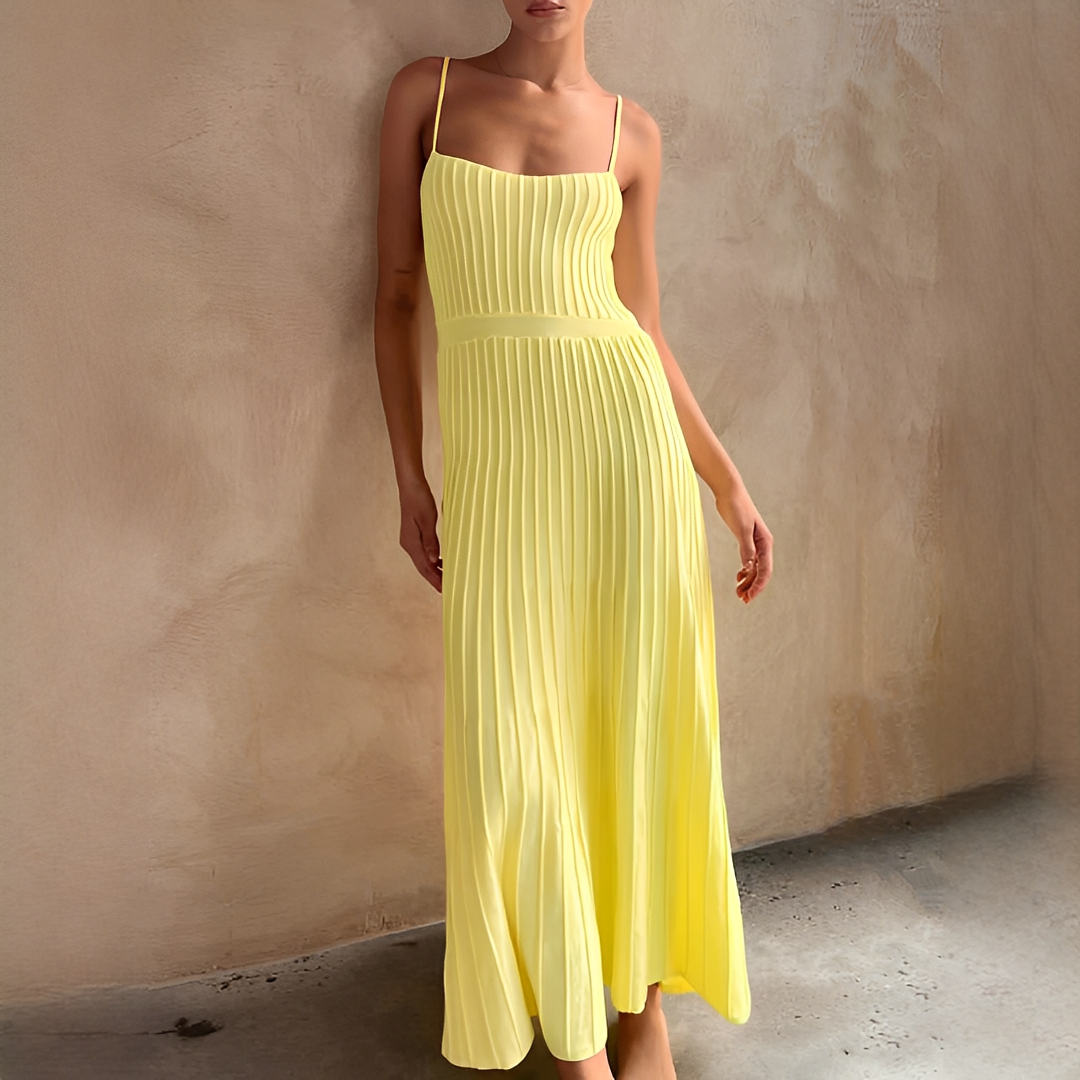Pheobie - Elegantes Falten-Midikleid