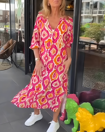 Rachael - Stilvolles Midikleid mit V-Ausschnitt
