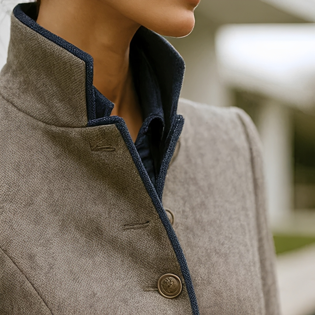 Valerie - Elegante Stehkragen Strickjacke