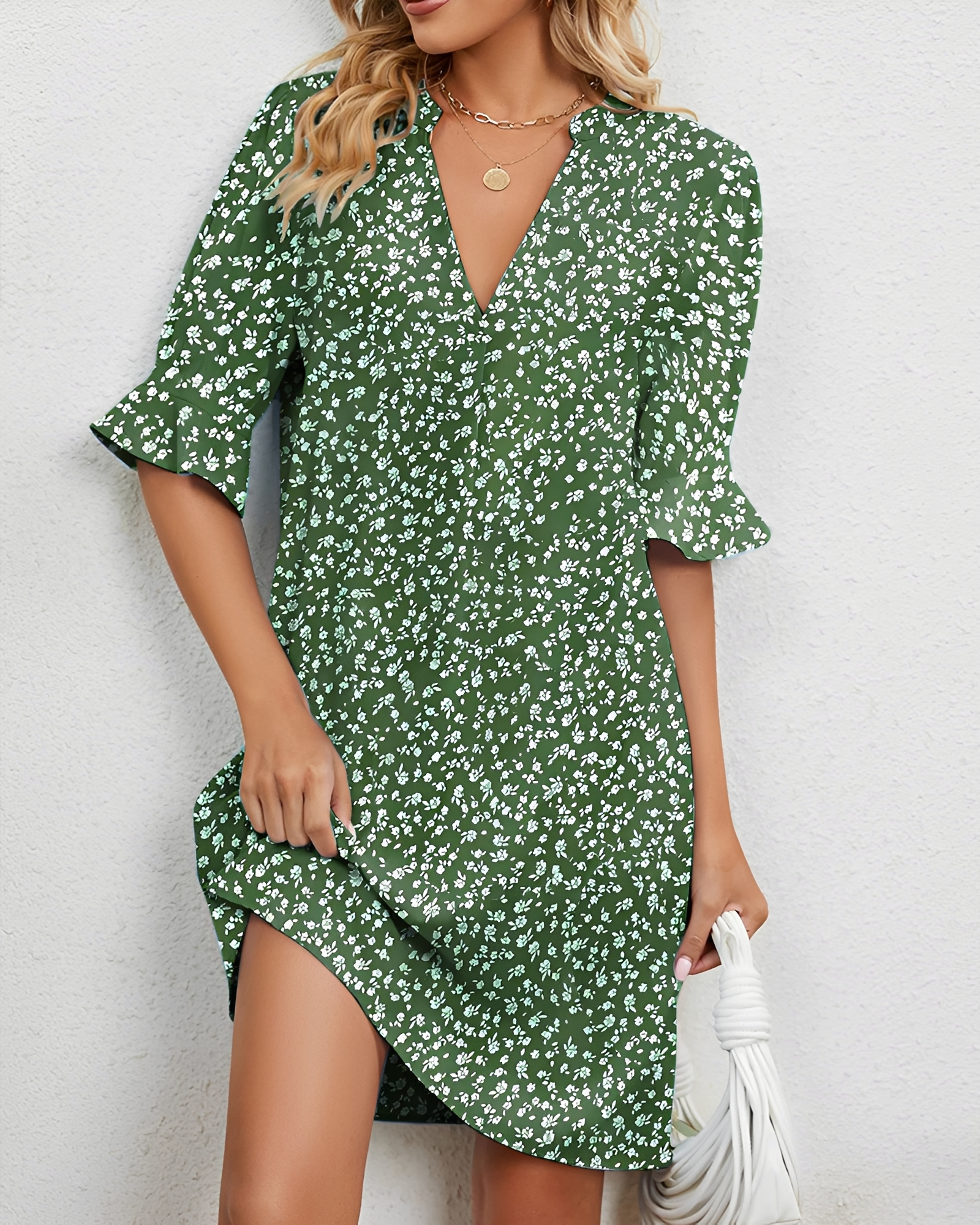 Shelley - Schickes Midikleid mit V-Ausschnitt