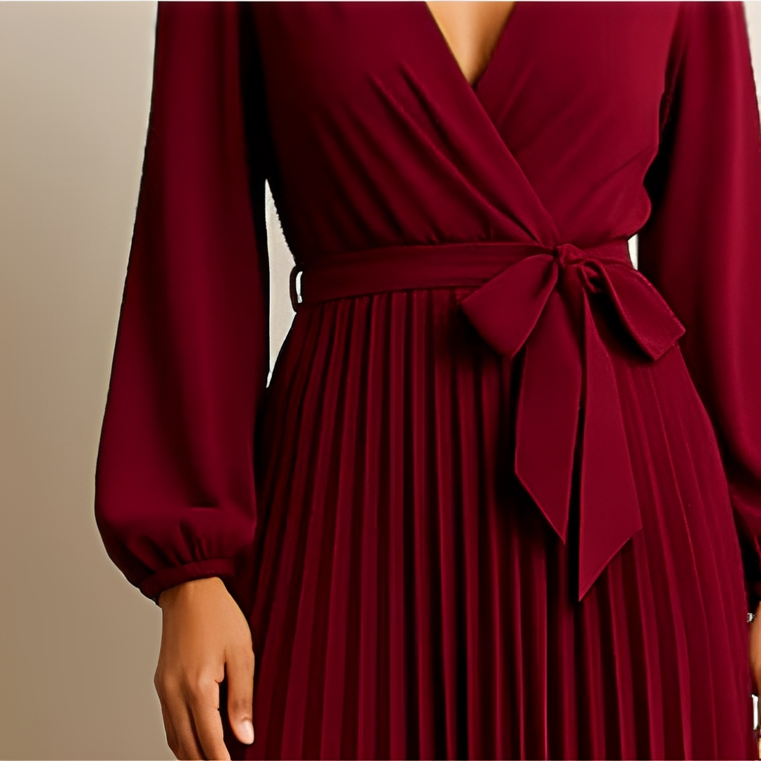 Naomi - Elegantes Kleid mit V-Ausschnitt und Falten