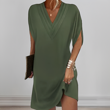 Jazlynn - Plissiertes Kleid mit Fledermausärmeln