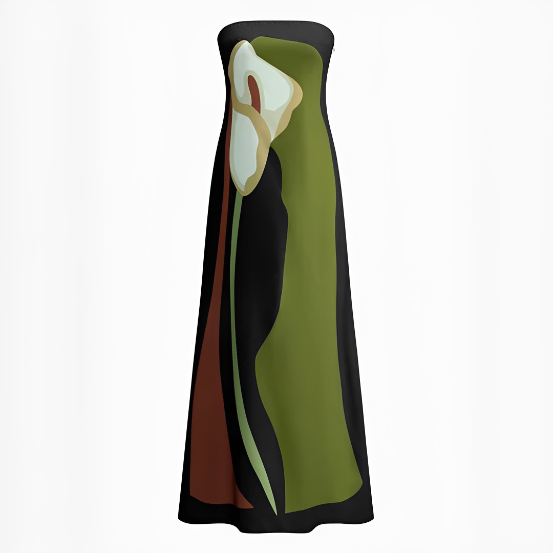 Delaney - Stilvolles Kleid mit Blumenmuster und Tube-Top