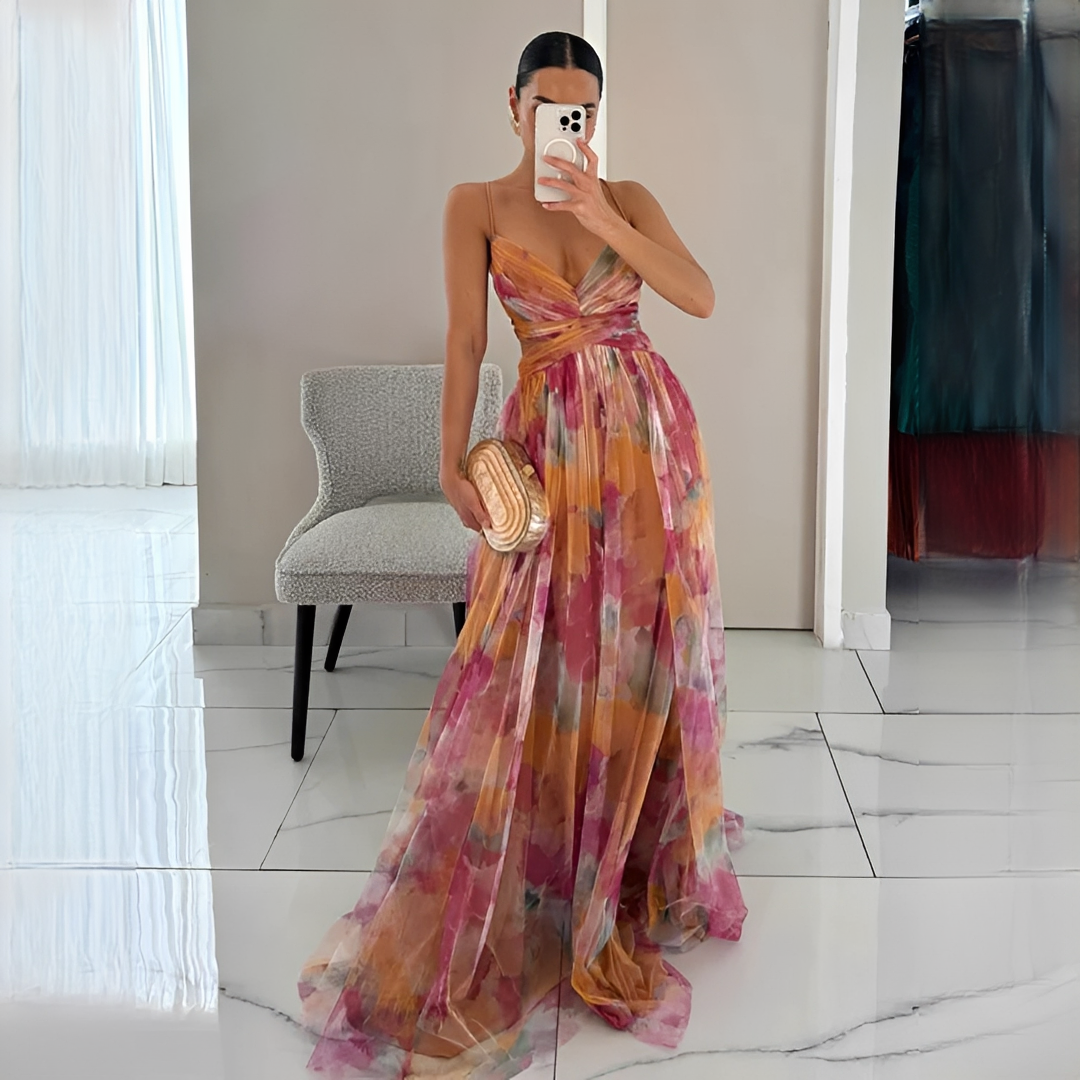 Darrisha - Stilvolles Maxikleid mit gekreuztem Bund