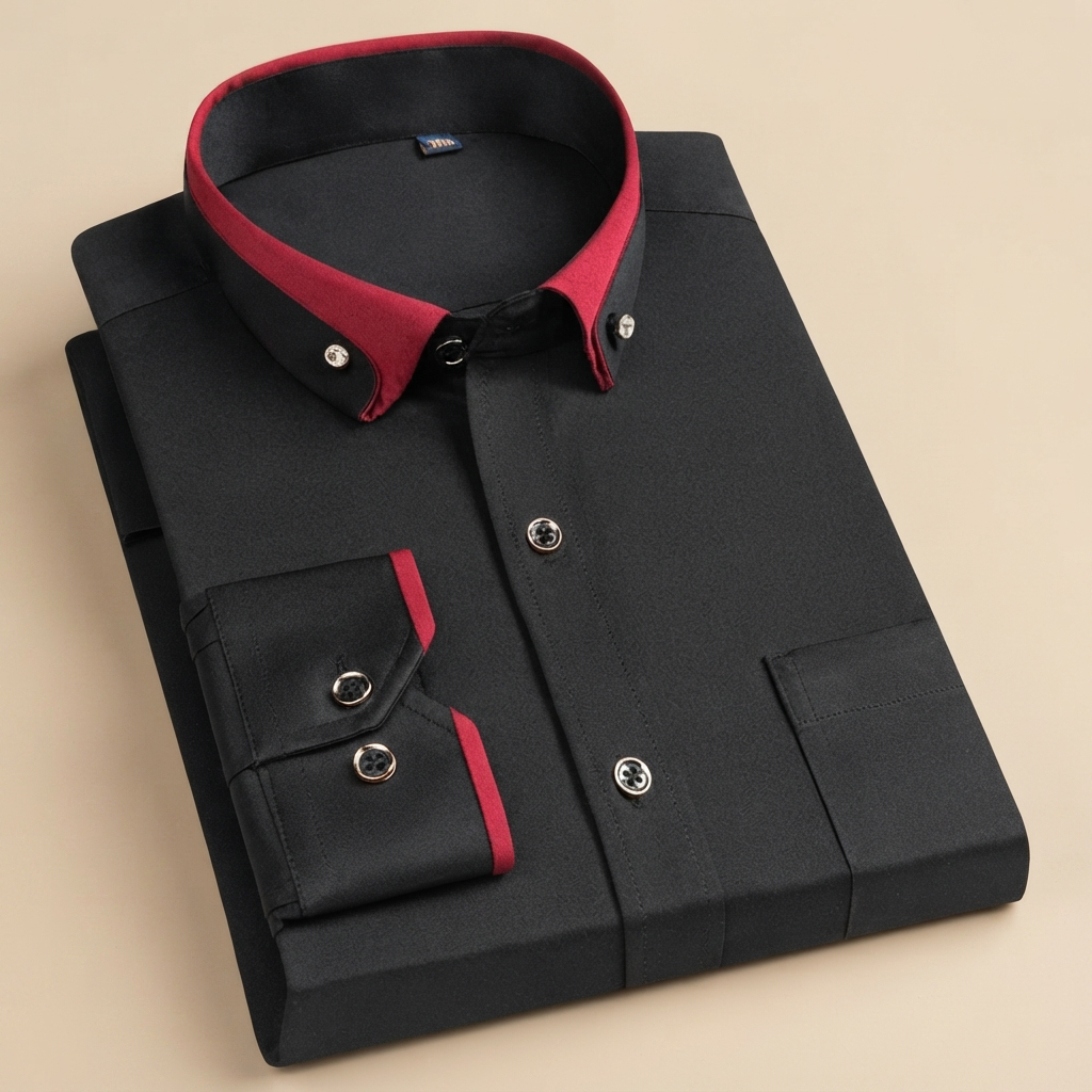 Giovanni - Dehnbares Langarm-Poloshirt