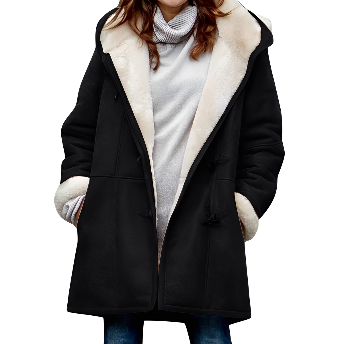 Madilyn - Bequemer, warmer Mantel mit Kapuze