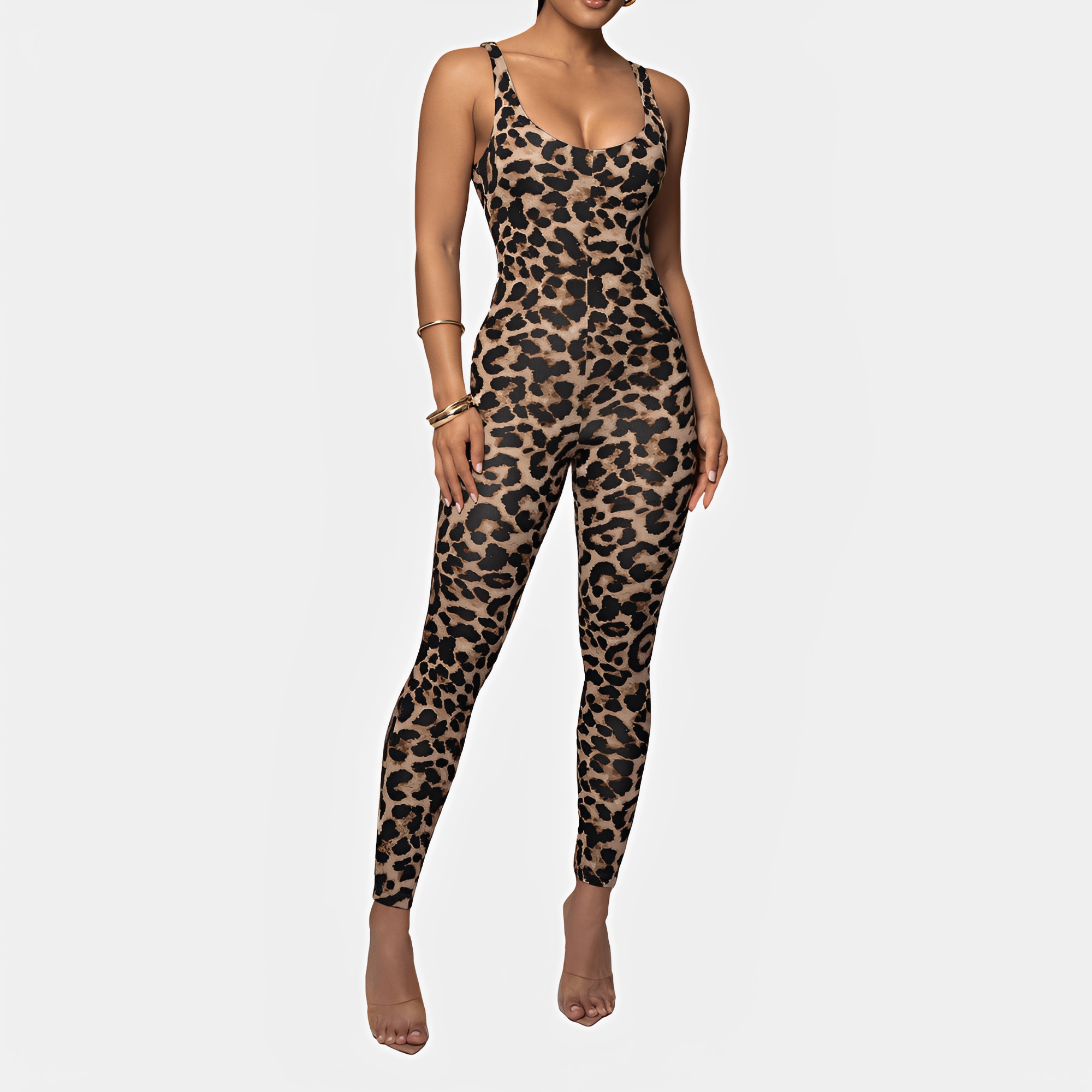 Elaine - Stilvoller Bedruckter Bodycon-Jumpsuit