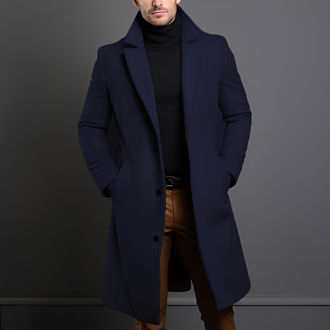 Kévin - Klassischer und warmer Mantel in Überlänge
