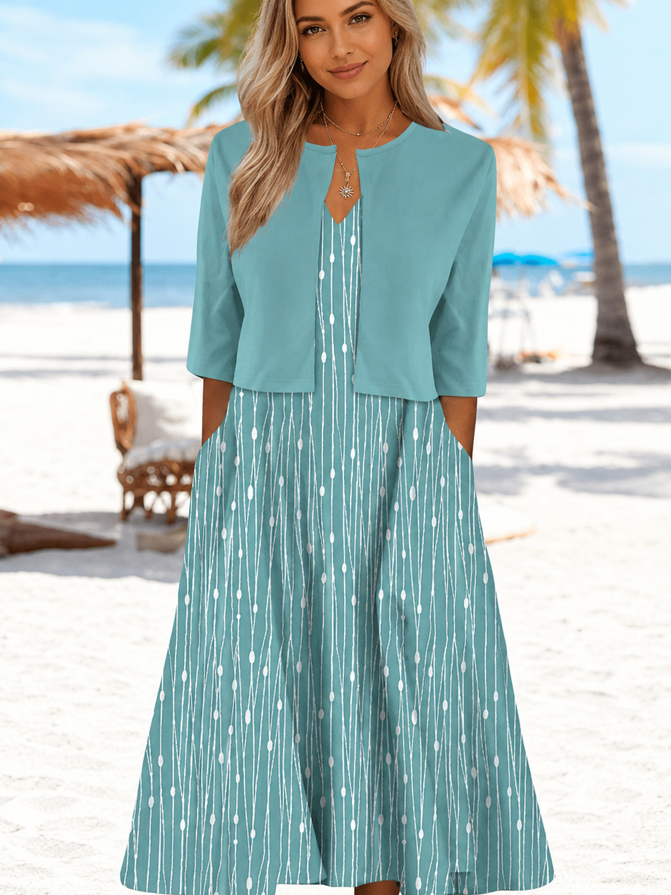 Waneesa - Elegantes Zweiteiliges Midikleid
