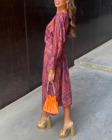 Alima - Vintage Kleid mit V-Ausschnitt