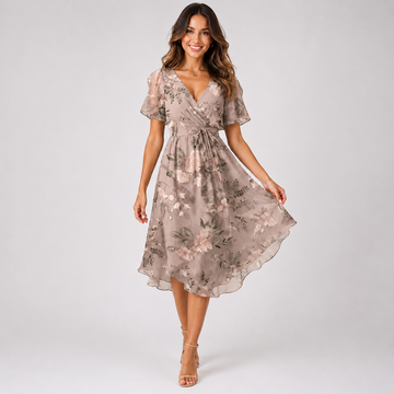 Elsinya - Elegantes und fließendes Midi-Kleid