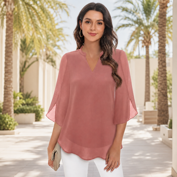 Arsine - Elegante, locker sitzende V-Ausschnitt-Bluse