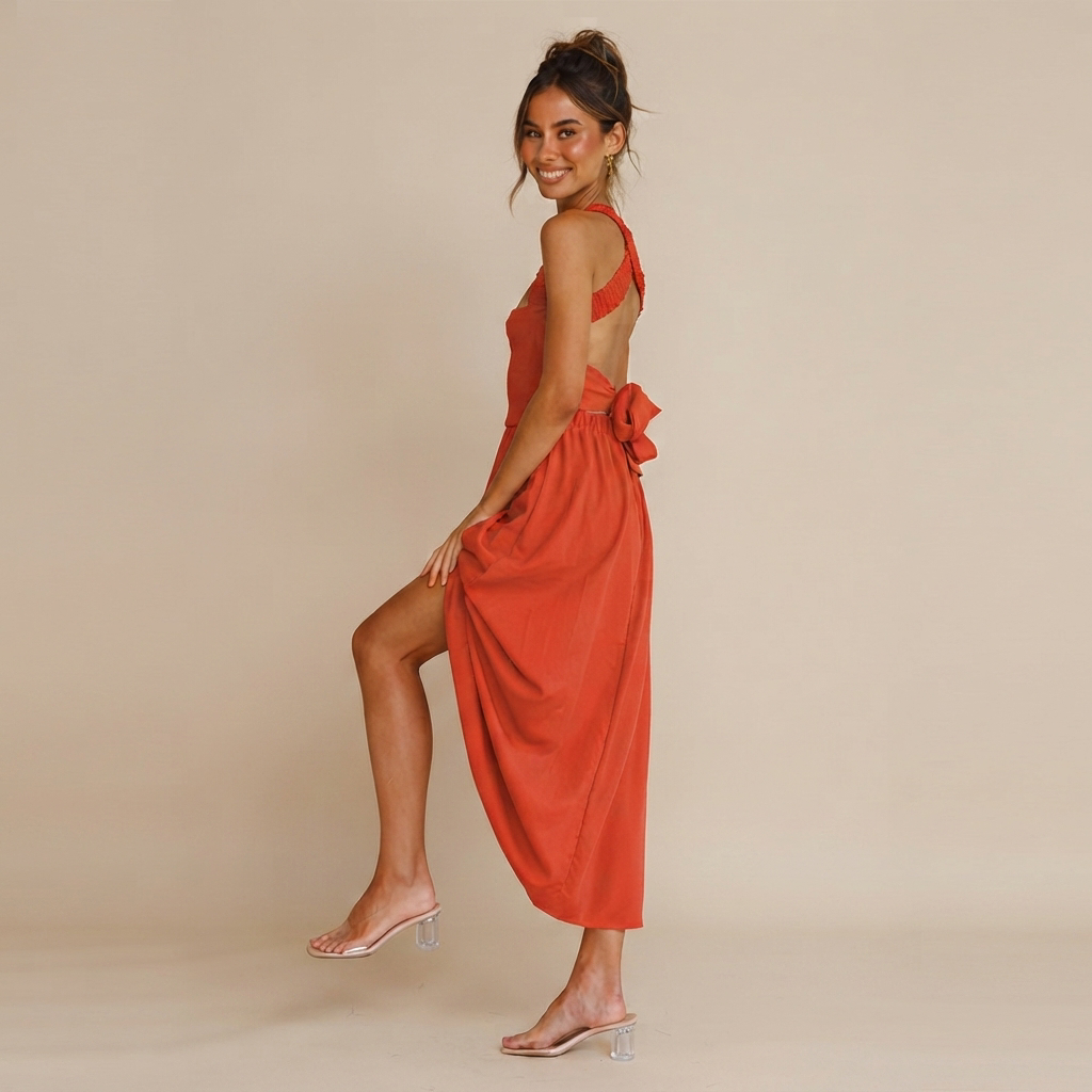 Lena - Elegantes Midikleid mit eckigem Ausschnitt