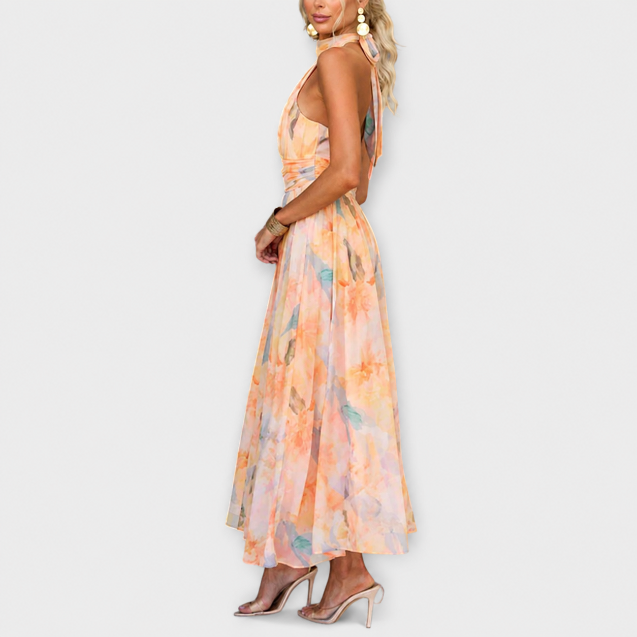 Elettra - Stilvolles und Fließendes Kleid mit offenem Rücken