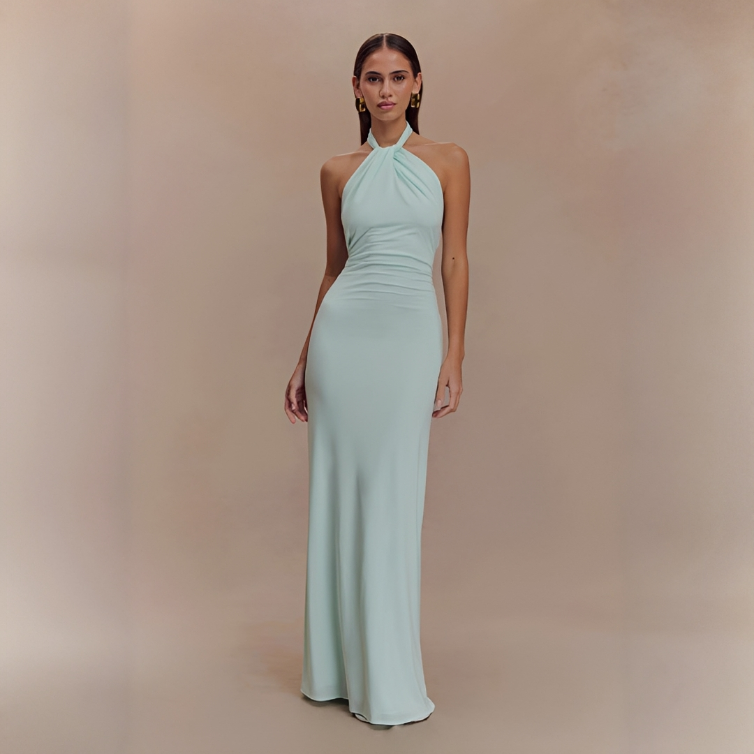 Mabel - Elegantes Maxikleid mit offenem Rücken