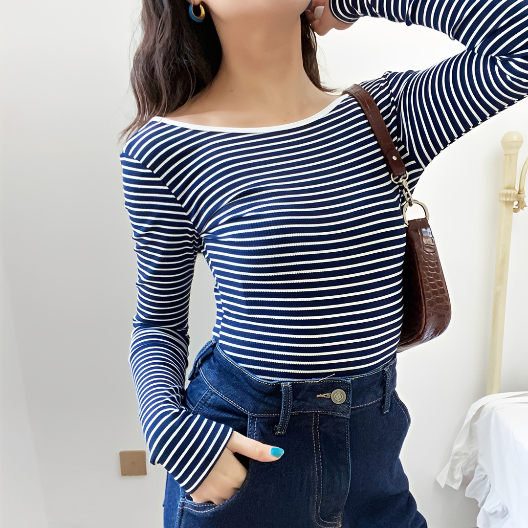 Michaila - Langarm Streifen-Body