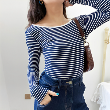Michaila - Langarm Streifen-Body