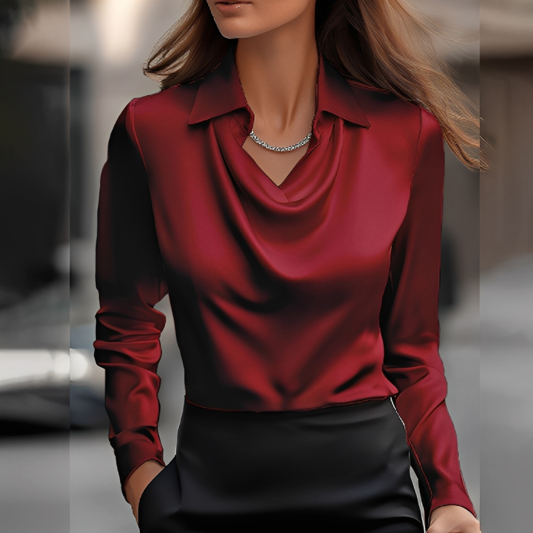Laurentine - Anspruchsvolle Bluse mit langen Ärmeln für Damen