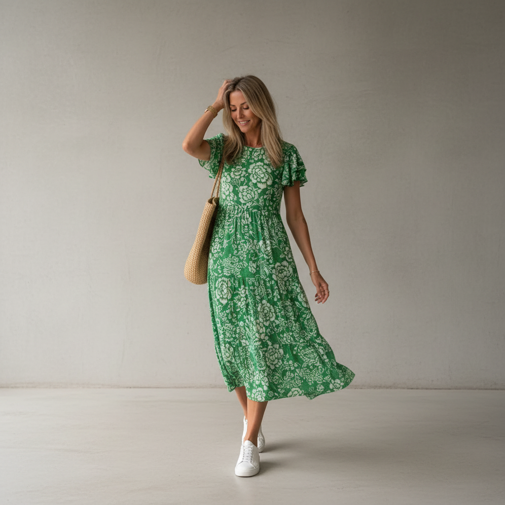 Paige - Fließendes Midikleid