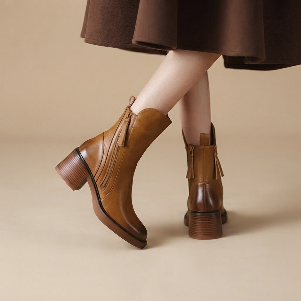 Jadonna - Stilvolle Stiefeletten mit Absatz und Reißverschluss