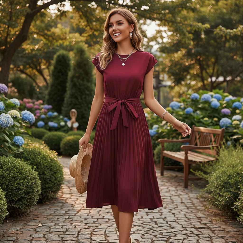 Jelica - Elegantes Midikleid mit Falten