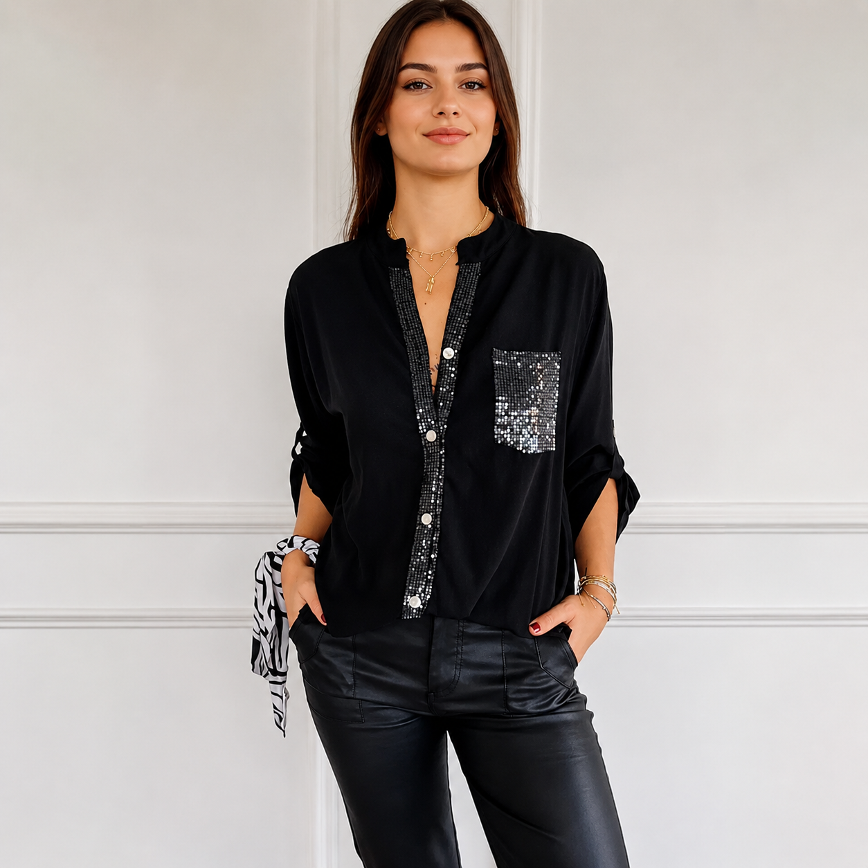 Chalise - Elegante Bluse mit Knopfleiste
