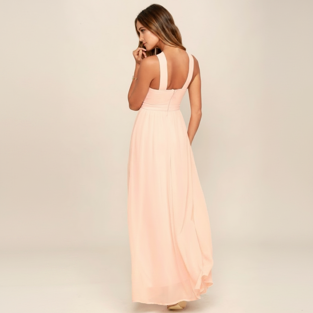 Suzanne - Elegantes Maxikleid mit überkreuztem Hals