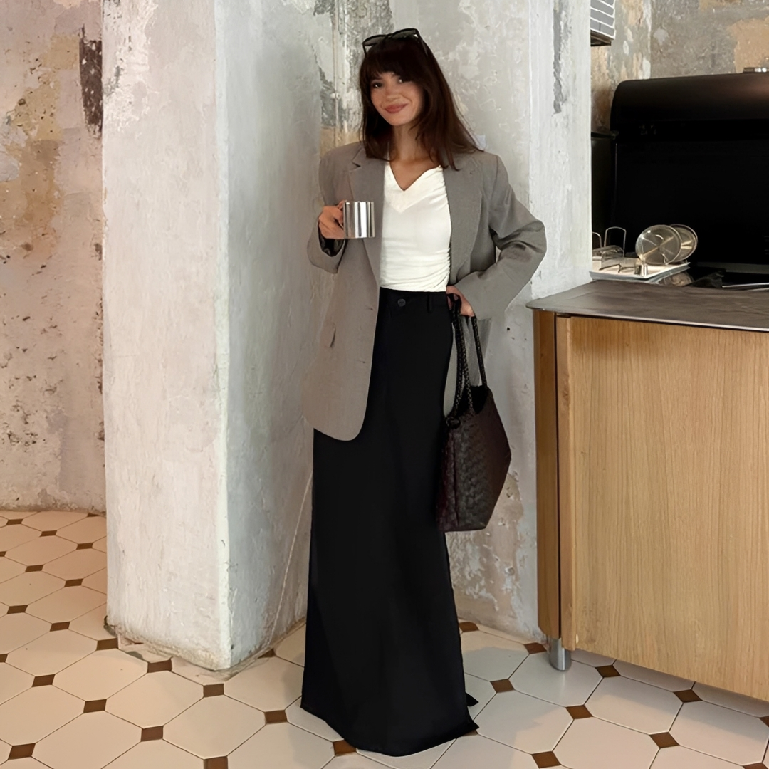 Noelle - Schlichter Maxirock mit Knopfdetails