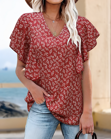 Eleri - Modische Bluse mit V-Ausschnitt