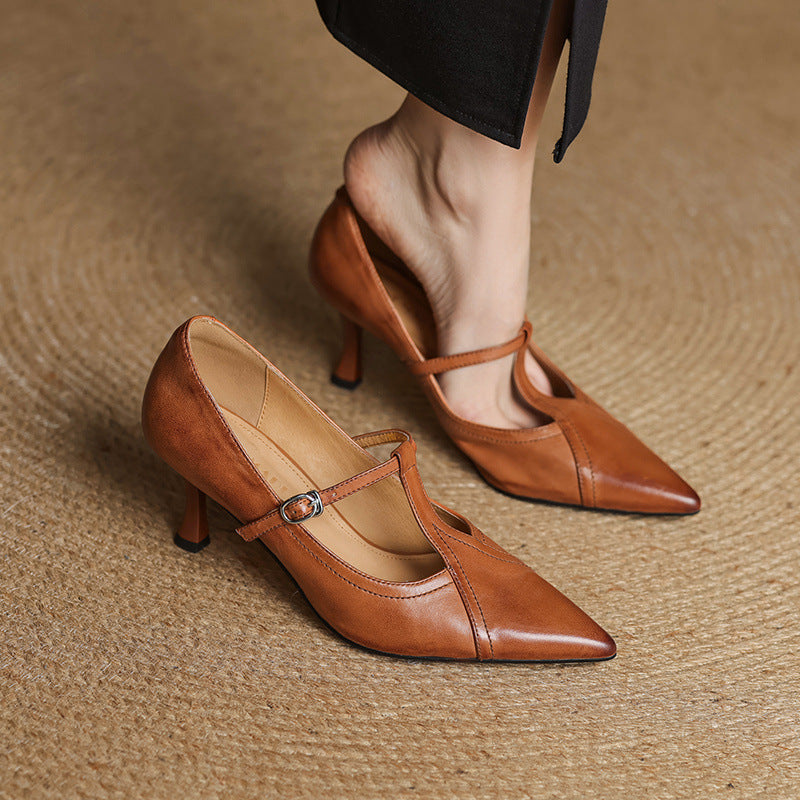 Ellis - Stilvolle Stiletto-Absätze mit T-Riemen