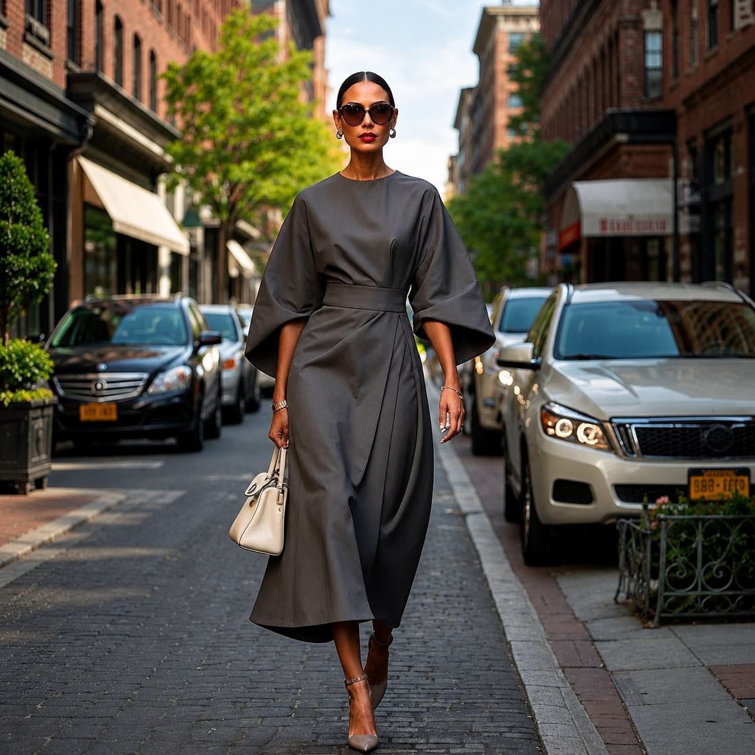 Sonia - Elegantes Kleid mit markanten Ärmeln