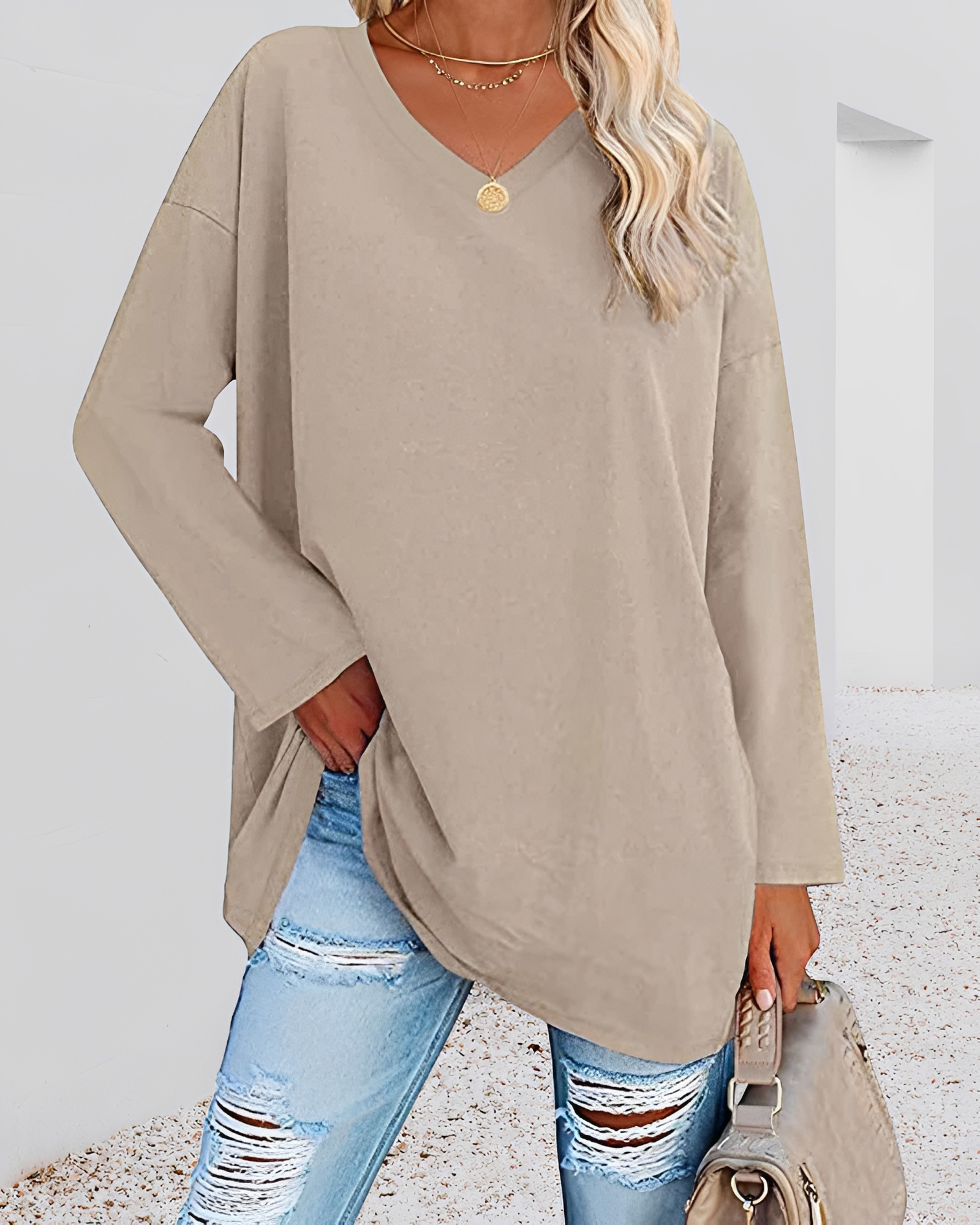 Kendra - Modisches V-Ausschnitt-Shirt mit lockerer Passform