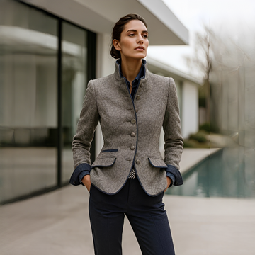 Valerie - Elegante Stehkragen Strickjacke