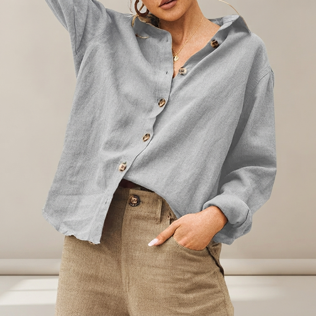 Jordilyn - Lockere Bluse mit Knöpfen