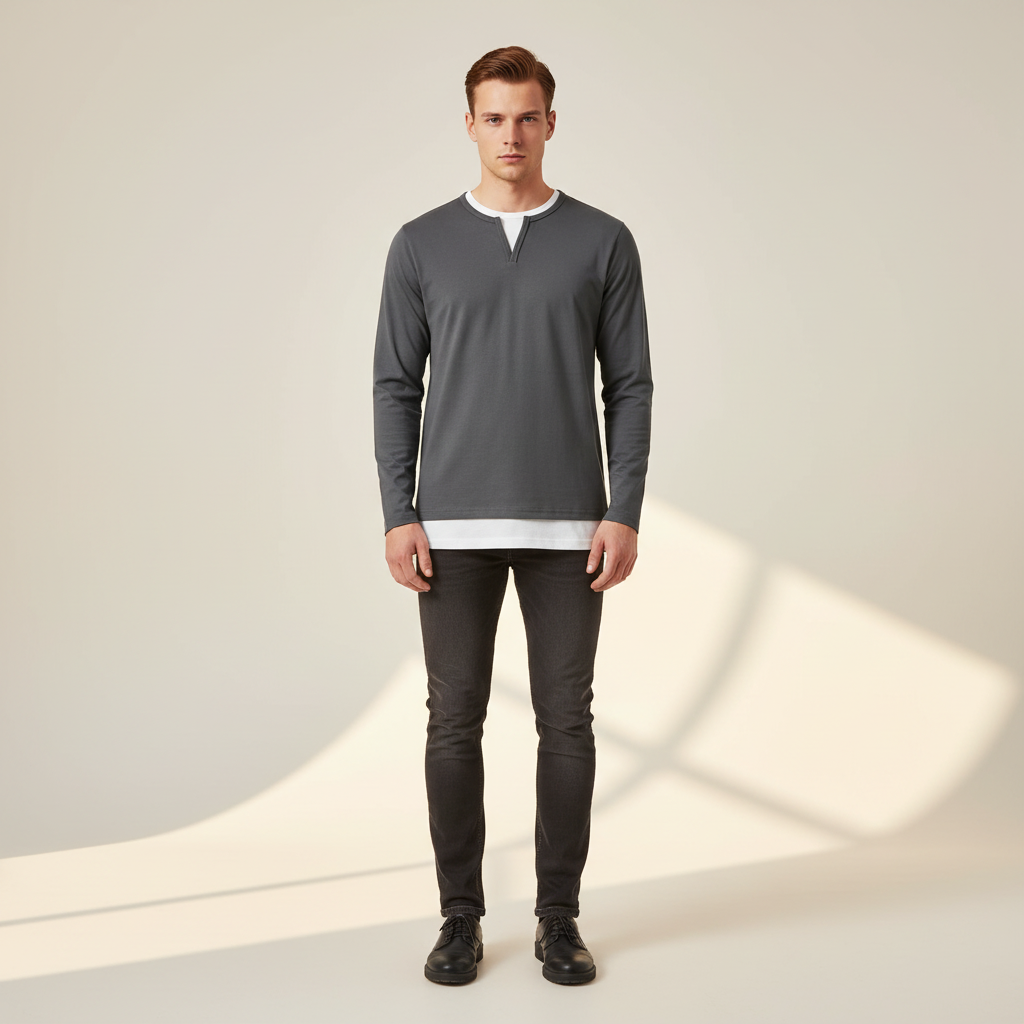 Daryl - Stilvolles Langarmshirt mit V-Ausschnitt