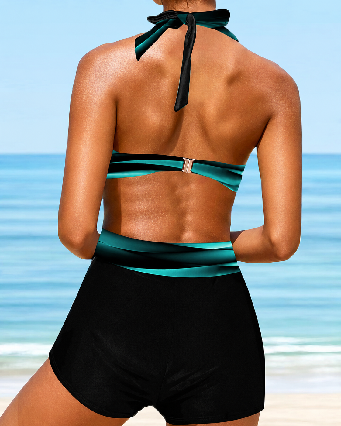Liyshisha - Bikini-Set mit gekreuztem Neckholder