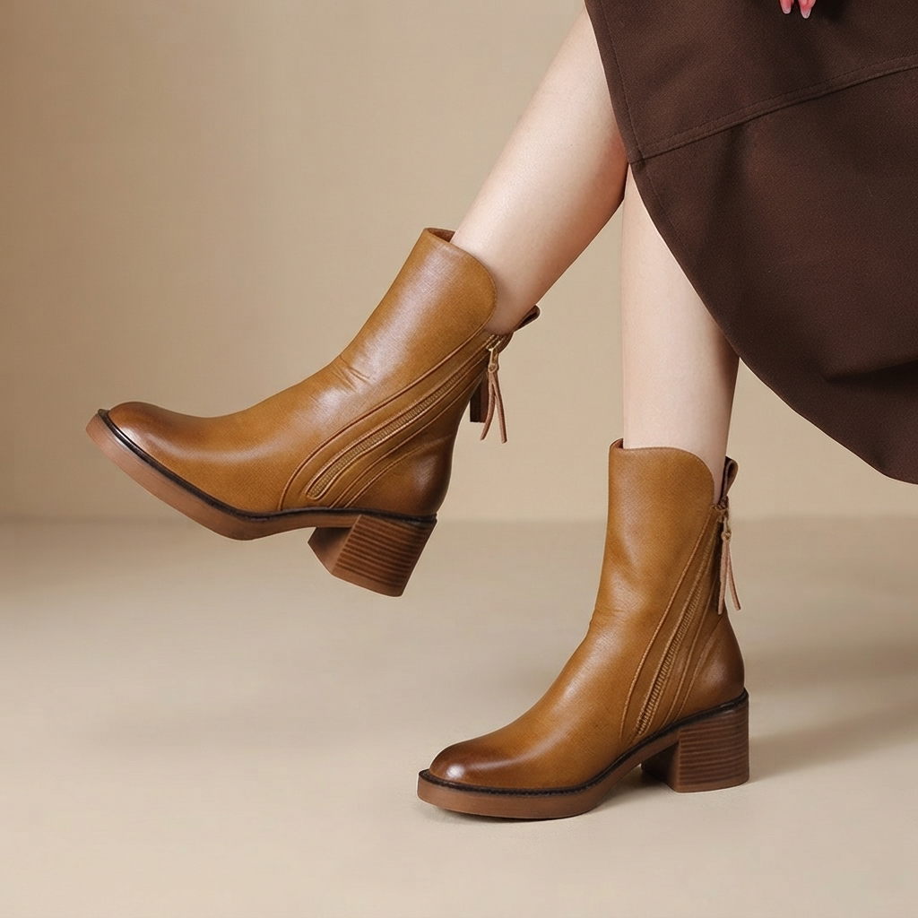 Jadonna - Stilvolle Stiefeletten mit Absatz und Reißverschluss