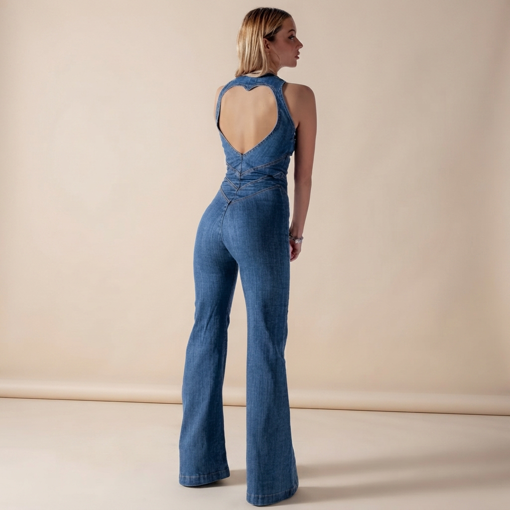 Rebecca - Vintage-Stil Reißverschluss-Jumpsuit
