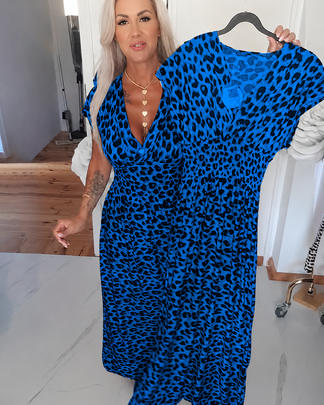 Dyshelle - Elegantes Boho-Kleid mit V-Ausschnitt