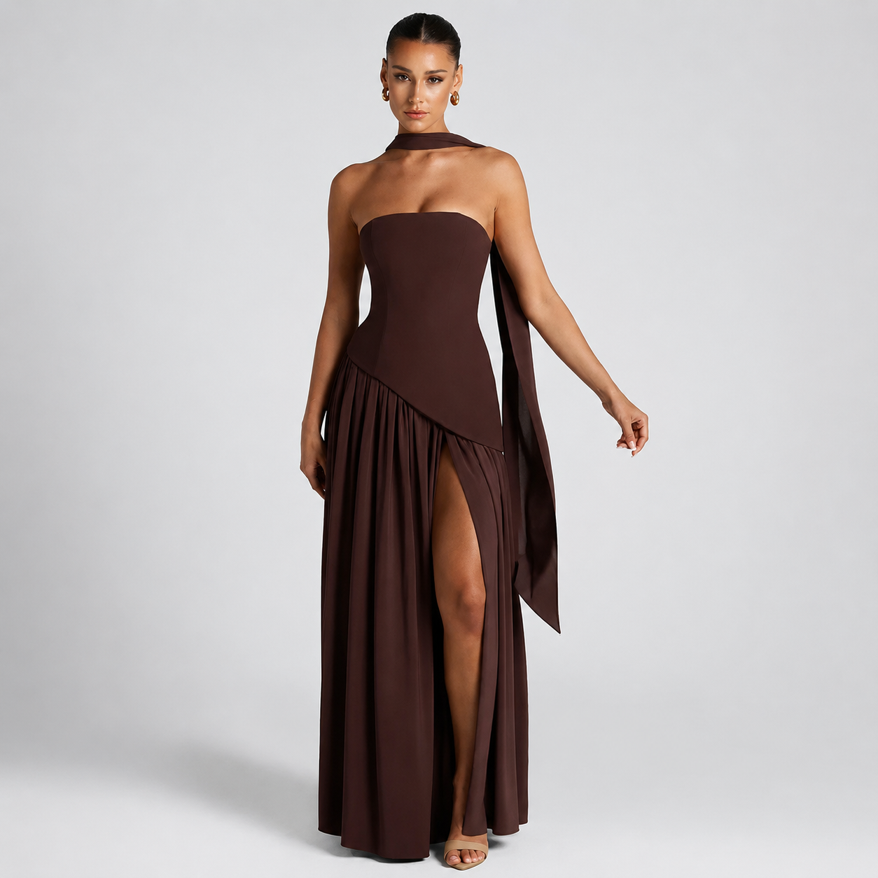 Fatimea - Elegantes Tube-Top Maxikleid