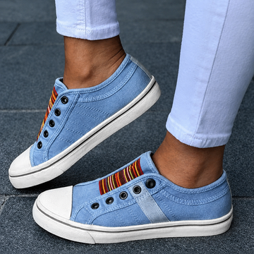 Jorrie - Klassische elastische Segeltuch-Sneaker