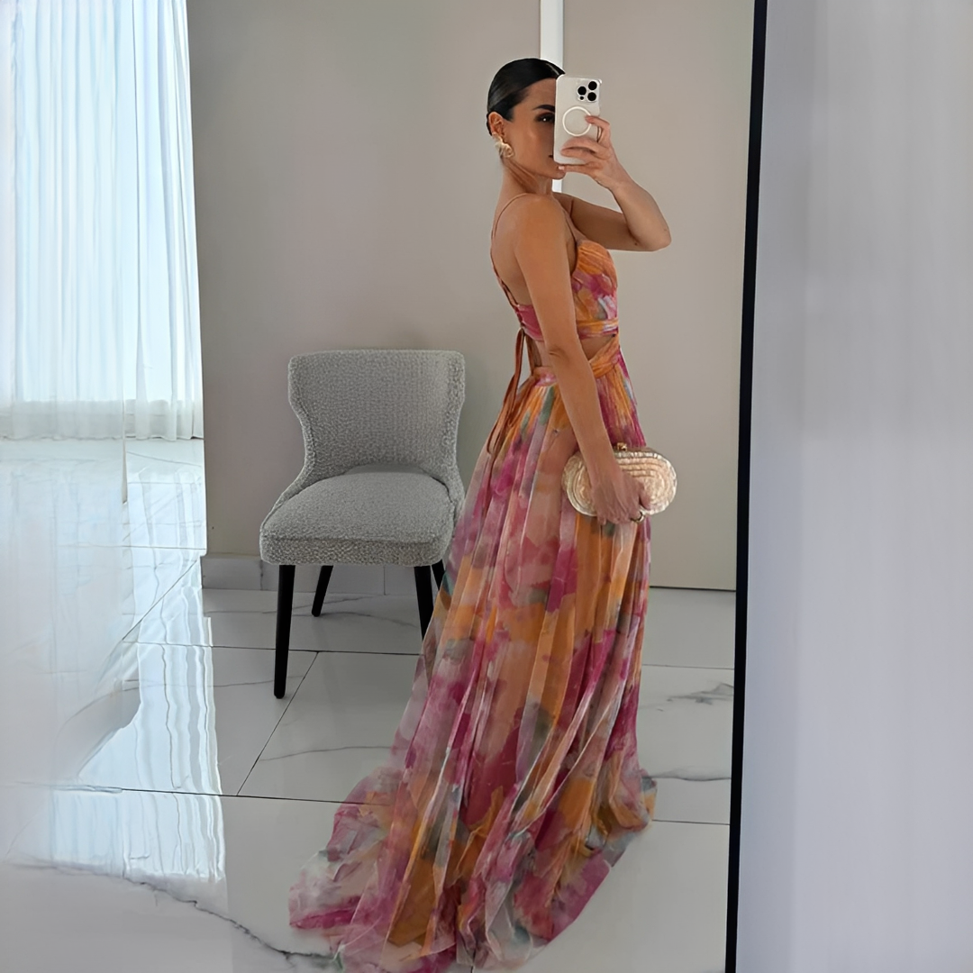 Darrisha - Stilvolles Maxikleid mit gekreuztem Bund