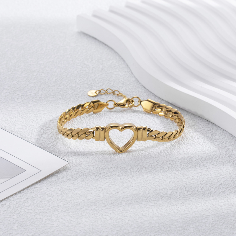 Hohlherz-Armband in Gold - Offenes Herzarmband