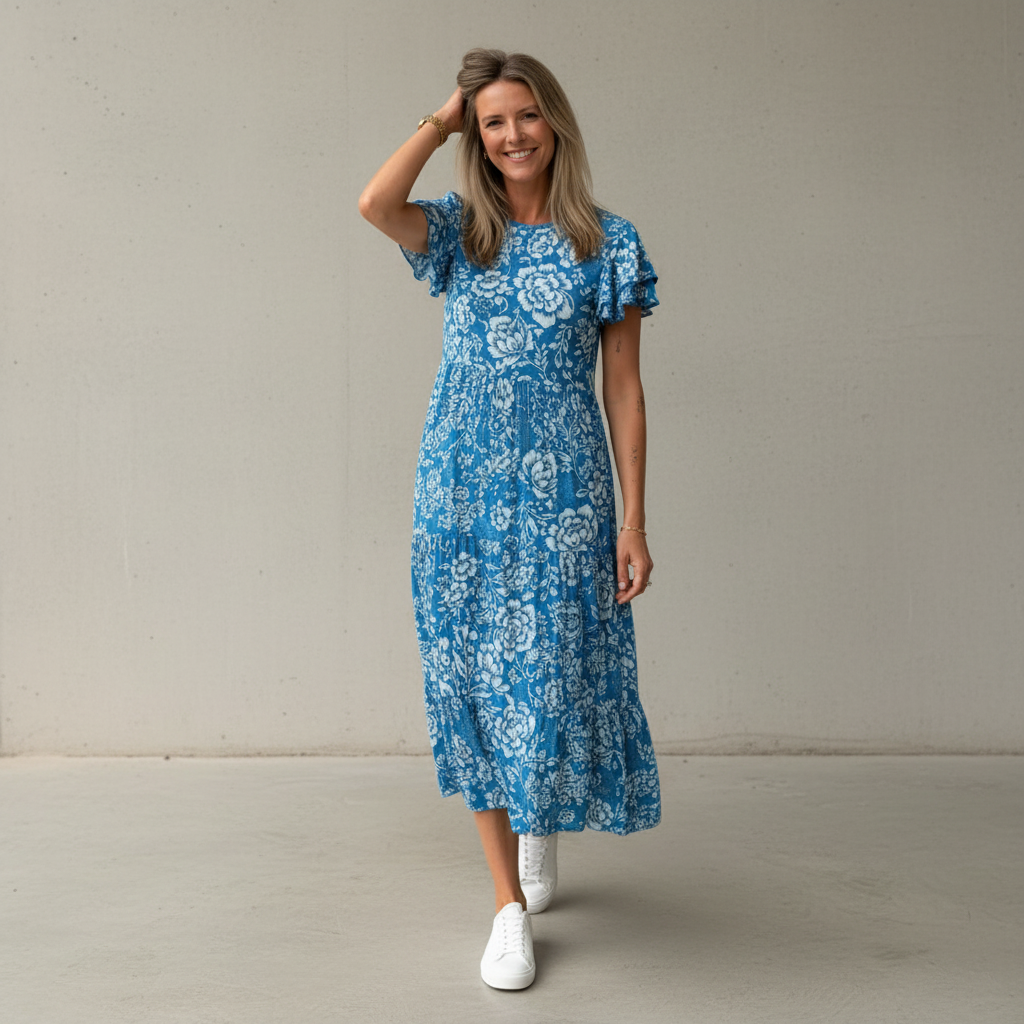 Paige - Fließendes Midikleid