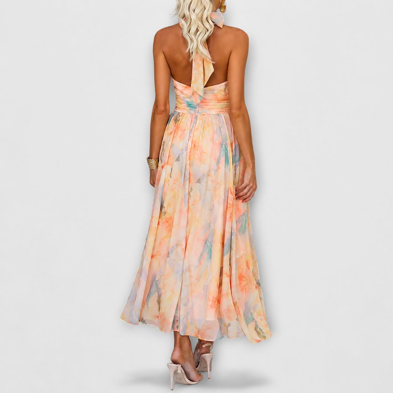 Elettra - Stilvolles und Fließendes Kleid mit offenem Rücken