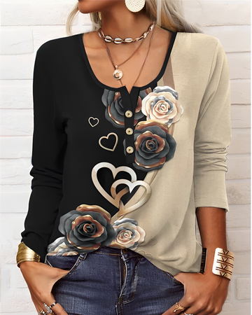Alejandra - Schicke Halbknopf-Bluse