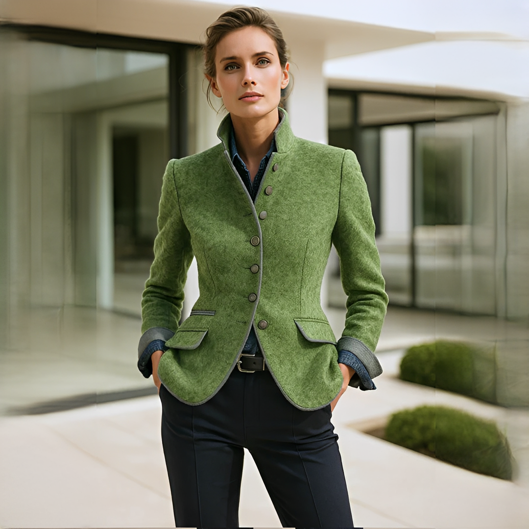 Valerie - Elegante Stehkragen Strickjacke