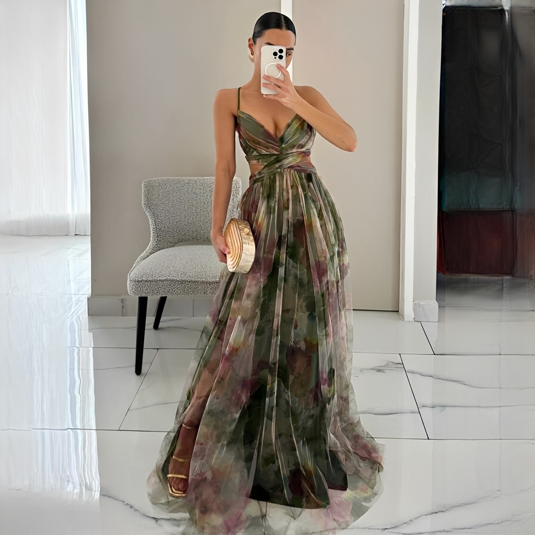 Darrisha - Stilvolles Maxikleid mit gekreuztem Bund