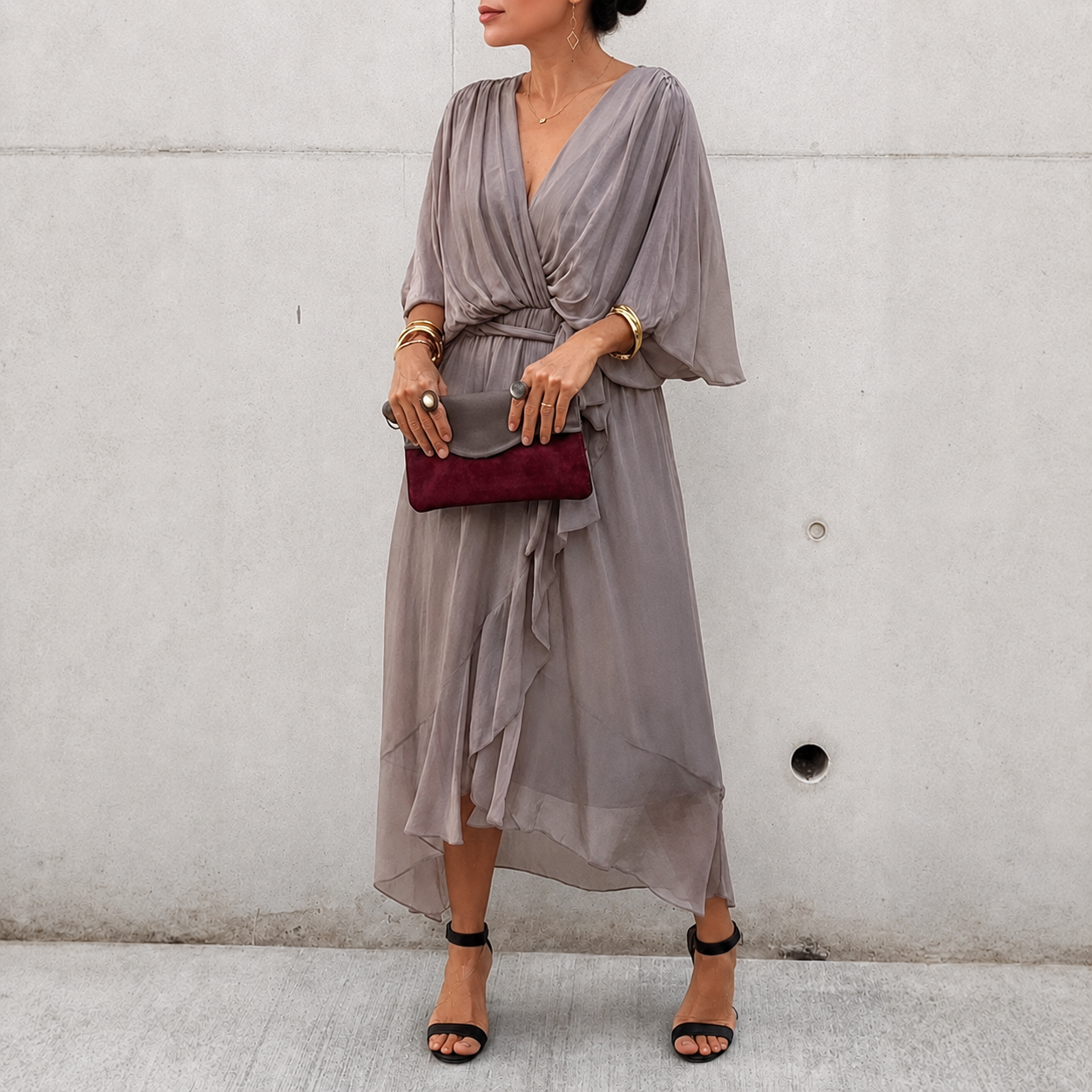 Jescah - Elegantes Kleid mit Fledermausärmeln